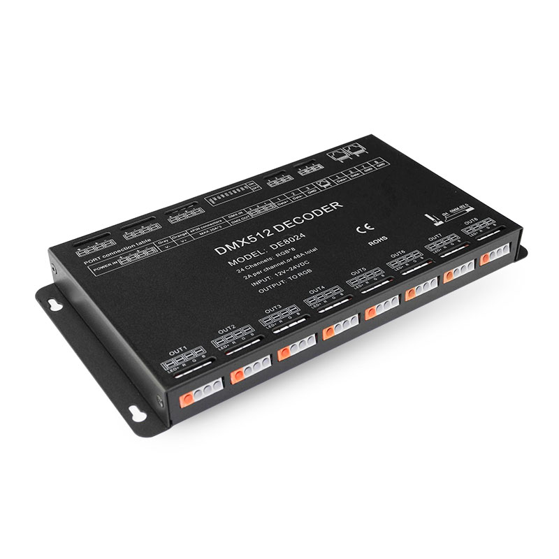 DC12-24V DMX512 Digital Signal 24CH RGB Output Constant Voltage LED Decoder DC12-24V DMX512 Digital Signal 24CH RGB Output Constant Voltage LED Decoder